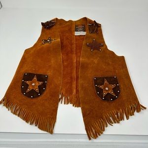 Vintage suede  cowboy vest ‎ sherif size 9 for a kids maybe 5 to 9 years old
